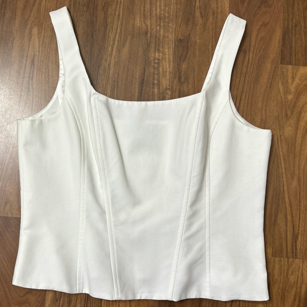 Carlisle Scuba Square Neck Sleeveless corset Crop Top Size 14